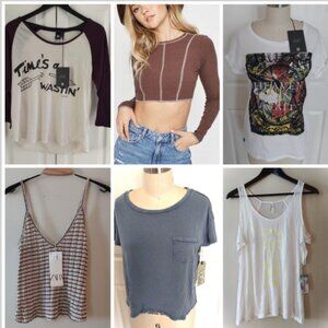 Womens NWT sz S Lot Urban Trendy Garage Insight ZARA GentleFawn Harlow Tops